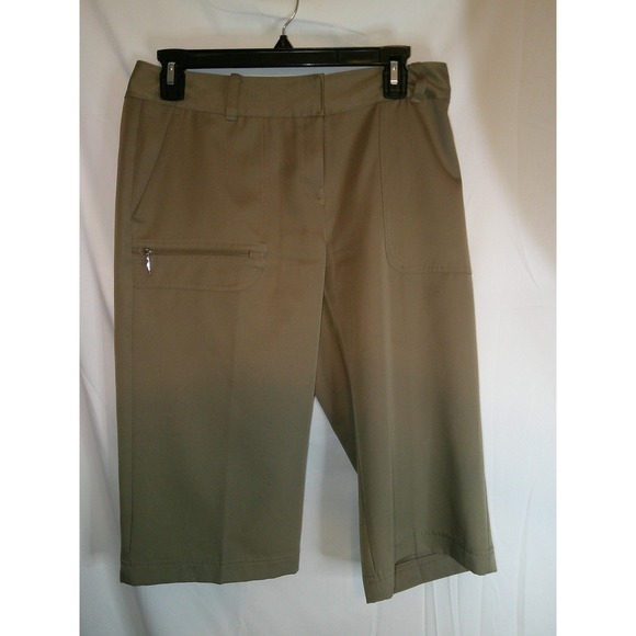 IZOD‎ XFG Golf Capri Pants Stretch Cropped Khaki Casual Size 4 - Picture 1 of 3